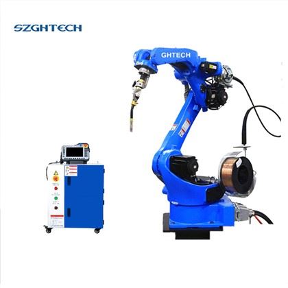 The SZGH-H1500-B-6 robot based on the existing LH1850-B-6 is specially designed for welding.
Compared with the previous model, this product has a higher floor space and stabler construction; moreover, there is a fully enclosed axis to effectively prevent welding spatters from damaging cables of the robot.